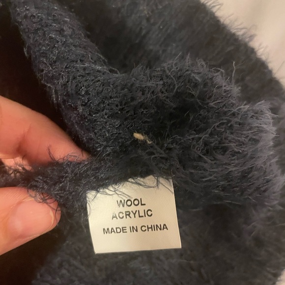 Creation XXL navy fuzzy eyelash sweater with zip on the neckline - Picture 12 of 13